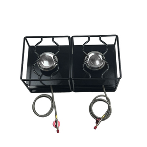 Elegante Cocina de Gas Portátil Ligera de 2 Quemadores |   Estufa de Hierro Fundido de Doble Quemador, Estética y Moderna, para Uso Doméstico en Exteriores, Barbacoa y Camping - Product Image 1