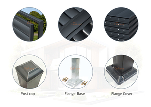 Hàng Rào Nhôm Bảo Hành Trọn Đời JHR Hàng Rào Sân Vườn Bằng Chất Liệu Kim Loại Hiện Đại Thiết Kế Hàng Rào Sân Vườn Sơn Tĩnh Điện Hàng Rào Ranh Giới Louvre Tùy Chỉnh - Product Image 2