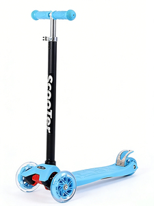 Trottinette d'extérieur moderne pour enfants à 3 roues en plastique bleu ciel, capacité 50 kg - Product Image 1