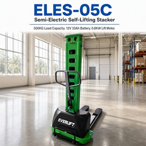 Gerbeur Auto-chargeant Semi-électrique 500kg 12V Poussée Manuelle <span class=keywords><strong>pour</strong></span> Petits Entrepôts et Camionnettes - Product Image 1