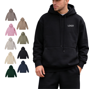 Ensemble de survêtements pour hommes en coton épais, à capuche, amples, en molleton beige, vente en gros à bas prix du fabricant - Product Image 1