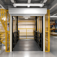 Monte-charge hydraulique avec porte à enroulement / Élévateur de marchandises à double rail pour la manutention des matériaux en entrepôt et en usine