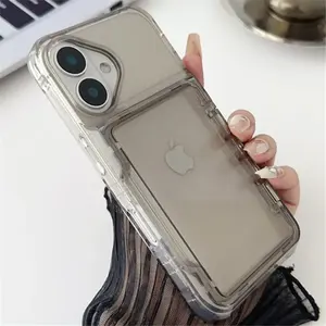 Soporte de bolsa con ranura para tarjeta transparente a la moda para <span class=keywords><strong>iPhone</strong></span> 16 15 14 Plus 13 <span class=keywords><strong>11</strong></span> 12 Pro Max <span class=keywords><strong>funda</strong></span> de billetera acrílica a prueba de golpes hecha de TPU - Product Image 2