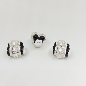 Cartoon Alloy Round Hollow <b>Beaded</b> Rhinestone <b>Charms</b> For <b>Bracelet</b> Making - Product Image 3