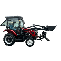 Trattore Agricolo AOYU 50 HP 4WD Diesel con Cabina Chiusa, Caricatore Frontale e Retroescavatore Idraulico, Trasmissione a Ingranaggi - Multifunzione per Scavo