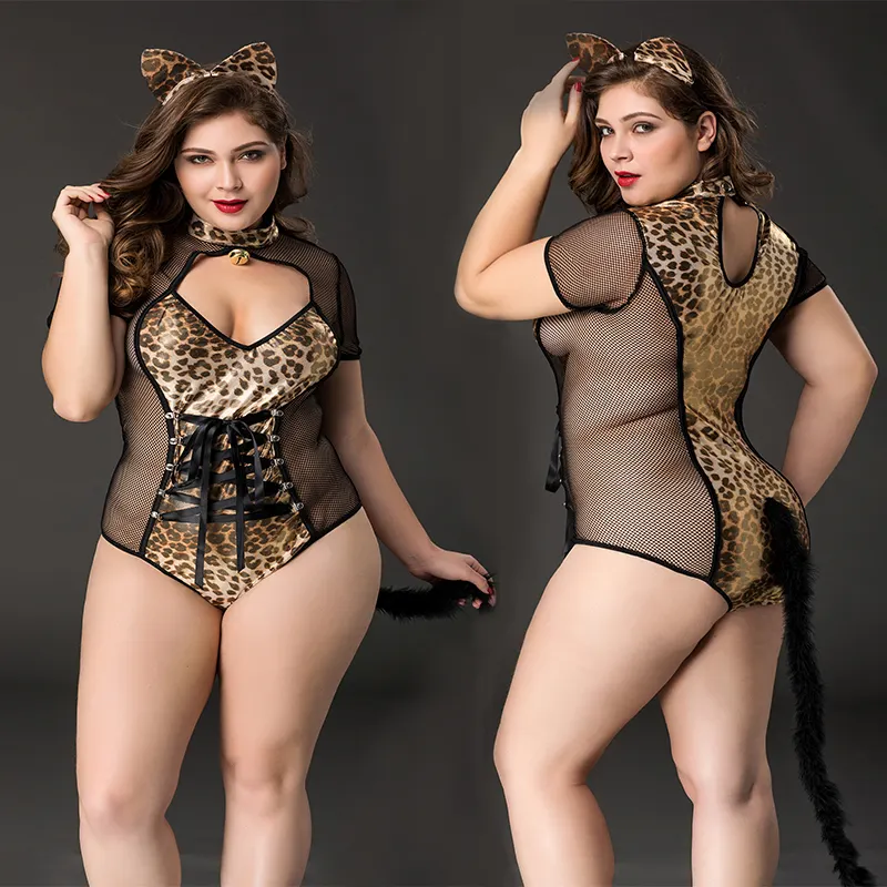 halloween plus size adult fat women party anime costume hollow out bodysuit cat woman latex suit cosplay hot catwoman outfit