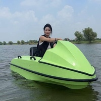 ArtPower EB01G Vert ABS 72V 15KW Jet Karting Électrique Bateau Motorisé Mini Bateau Écologique Portable pour Aventures Aquatiques