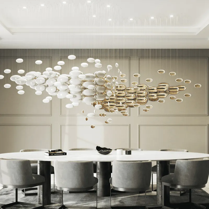 Luxo moderno Teto Decorativo Pingente Luz Villa Lobby Hotel Hall Grande Projeto LED Candelabro