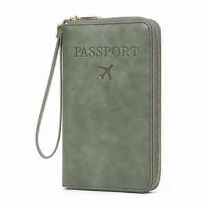 Cartera Porta Tarjetas RFID 2026, Oferta Especial, Estuche para Pasaporte de Cuero PU Personalizado, Bolsa de Viaje Multifuncional - Product Image 5
