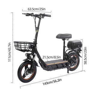 Scooter Eléctrico Plegable JLM H14 con Freno de Disco, Rueda de 14 Pulgadas, Maletero Trasero, Larga Duración, para Adultos, 15-26Ah - Product Image 6