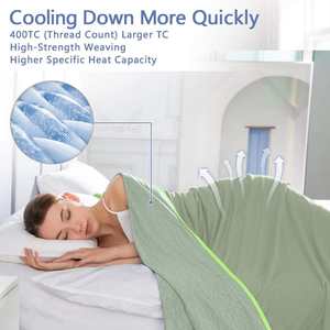 Nature Keep - Manta Refrescante para Adultos, Ideal para Personas que Sufren de Calor al Dormir, Ultra Fresca, Acolchada, Moderna, Ligera, para Verano, para <span class=keywords><strong>Cama</strong></span>, Uso en las Cuatro Estaciones - Product Image 4