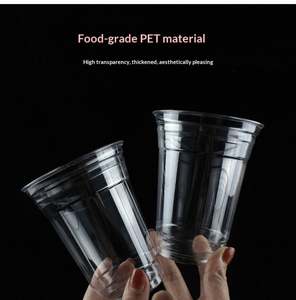Gobelets jetables transparents en PET personnalisés pour boissons froides (café glacé, thé au lait, jus) - Usage domestique et commercial - Product Image 3