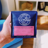 AT PACK bleu marine 340g pochette à café à fond plat, sacs à café vides imprimés personnalisés avec Valve et fermeture éclair pour grains de café