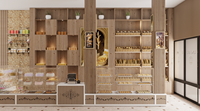 Garage de pâtisserie à donuts, Design d'intérieur, comptoir du café, meubles d'usine