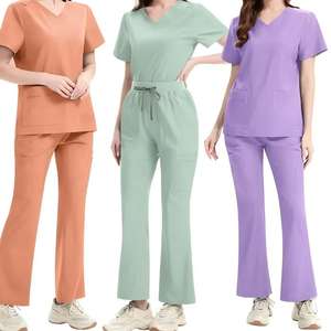 Nouvelle tenue médicale de style hospitalier, uniforme de spa et de beauté, veste de couleur tendance, uniforme médical bleu à manches courtes, uniforme d'infirmière - Product Image 1