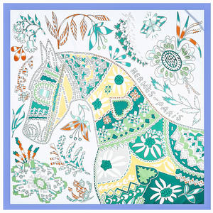 130cm 새로운 꽃 인쇄 실크 스카프 유로 스타일 전쟁 말 인쇄 스카프 패션 스카프 목도리 큰 광장 스카프 도매 - Product Image 2