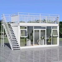 Cabine en acier préfabriquée modulaire mobile portable extensible et pliable de 20 pieds et 40 pieds, pour 2 ou 3 chambres, bureau, maison ou logement de jardin