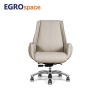 Fauteuil de bureau ergonomique en cuir de luxe EGROspace, pivotant, inclinable, pour conférence, visiteur, formation, haute qualité