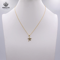 Collier avec pendentif en forme d'étoile à cinq branches s925, collier en argent plaqué or cz, bijoux