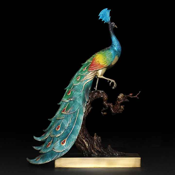 銅器 孔雀 装飾品 工芸品 置物 銅器 孔雀 装飾品 工芸品 置物