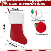 Bas de Noël en Velours Rouge pour Sublimation, Vierge à Imprimer, Personnalisables, en Peluche, pour Enfants, Cadeaux de Fêtes de Noël, Vente en Gros