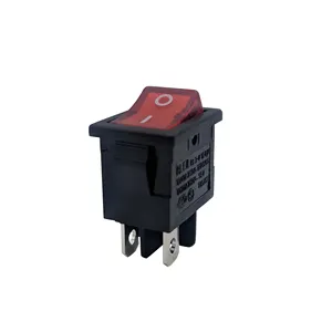 Interruptor basculante DPST, 10A, 250VAC, 15x21 RL3-421/N-G-2-RE/BK-P8-RS, encendido y apagado, 4P