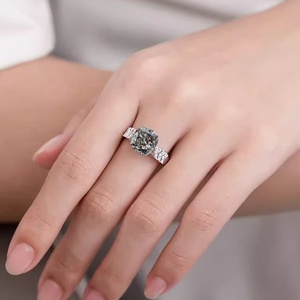 Squisito taglio di ghiaccio tritato <span class=keywords><strong>Micro</strong></span> pavé laboratorio zircone anello nobile platino placcatura anelli per donne di tendenza per la festa nuziale gioielli per la festa nuziale - Product Image 5