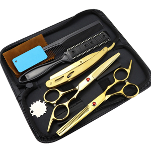 Professional <b>Nail</b> Scissors Set Straight Blade Thinning Scissors <b>Kit</b> Comb Cape Foldable Steel Handle Stainless Steel Durable - Product Image 2