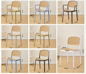 Chaise de café en rotin plastique d'extérieur à dossier haut, design moderne, très vendue, pour restaurant, salle à manger, location de mobilier, usage domestique - Product Image 4