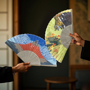 21cm Personalized Bamboo Paper Hand Fan Folding Design for Customization-Bamboo Crafts Product