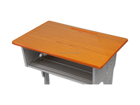 Ensemble robuste de bureau et chaise jaunes pour étudiants avec boîte à livres en métal et rangement frontal ouvert pour les salles de classe du primaire
