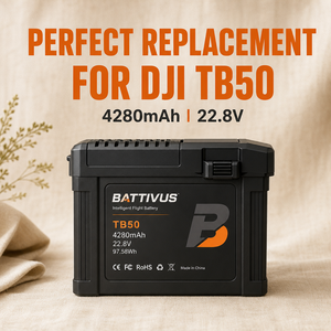 TB50 智能飞行电池 4280mAh 22.8V LiPo 6S 适用于 DJI Inspire 2 Ronin 2 无人机替换电源电池 - Product Image 1