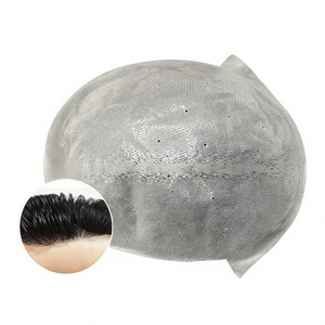 Perruque ultra-fine pour hommes, tissée à la main, avec frange frontale invisible, <span class=keywords><strong>cheveux</strong></span> courts dégradés, volume Zhejiang - Product Image 1