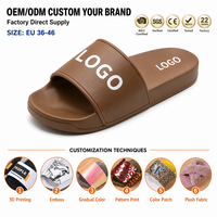Claquettes en EVA marron de qualité supérieure, logo personnalisé, OEM, certifiées BSCI SMETA, antidérapantes, légères, unisexes, vente en gros directe d'usine