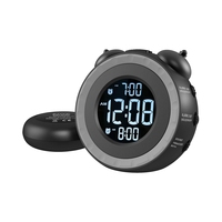 Oreiller numérique moderne en plastique avec alarme vibrante et fonction snooze pour adultes souffrant de perte auditive sévère, avec horloge à écran LCD