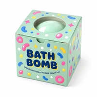 Boîte en papier pliable écologique biodégradable haut de gamme avec fenêtre, logo personnalisé, pour l'emballage de bombes de bain et de savons de luxe modernes