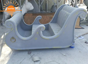 Decorazione Natalizia in Fibra <span class=keywords><strong>di</strong></span> Vetro Grande <span class=keywords><strong>Slitta</strong></span> <span class=keywords><strong>di</strong></span> Babbo <span class=keywords><strong>Natale</strong></span> Jumbo per Centri Commerciali - Product Image 2