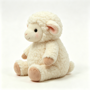 Cordero de peluche personalizado, almohada suave de oveja, cordero de peluche de lana rizada y esponjosa, adorable cordero de peluche color crema - Product Image 1