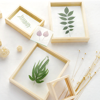 Cadre en bois massif naturel de taille personnalisée décor mural Double face verre flottant cadre Photo Photo