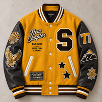 Veste de baseball personnalisée pour homme, style universitaire, broderie chenille, mélange de laine, avec logo personnalisé OEM ODM, pour l'école