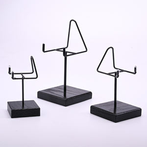 Présentoir carré <span class=keywords><strong>en</strong></span> bois moderne personnalisable à bas prix support de minéraux <span class=keywords><strong>en</strong></span> bois noir pliable cadre <span class=keywords><strong>en</strong></span> acier pour l'affichage de magasin de détail - Product Image 1