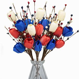 Décorations en plastique pour la Saint-Valentin Fleurs artificielles <span class=keywords><strong>de</strong></span> tulipes et <span class=keywords><strong>de</strong></span> baies pour les fêtes <span class=keywords><strong>de</strong></span> mariage Décorations pour la maison <span class=keywords><strong>Centre</strong></span> <span class=keywords><strong>de</strong></span> <span class=keywords><strong>vacances</strong></span> - Product Image 1