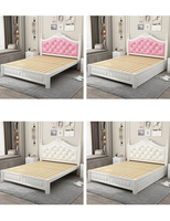Nouveau design d'ensemble de meubles de chambre à coucher modernes style coréen lit blanc pastoral en bois massif antique