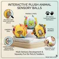 Ballon de football pour animaux de compagnie, jouet pour chien, pour divertissement autonome, soulage l'ennui, aide à nettoyer les dents, ballon en peluche pour animaux, jouet pour animaux