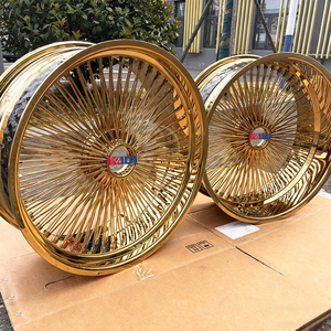 KELUN 브랜드 단조 림 18-26 인치 와이어 스포크 크롬 골드 와이어 휠 - Product Image 3