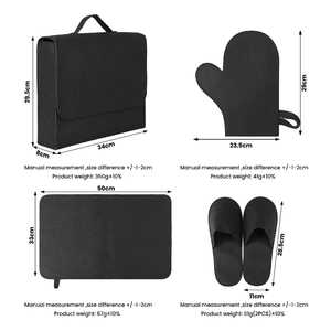 Ensemble <span class=keywords><strong>de</strong></span> sauna unisexe personnalisé avec logo et couleur, comprenant des gants en feutre, des chaussons et un bonnet - Pour le <span class=keywords><strong>ski</strong></span> et l'usage quotidien - Product Image 2