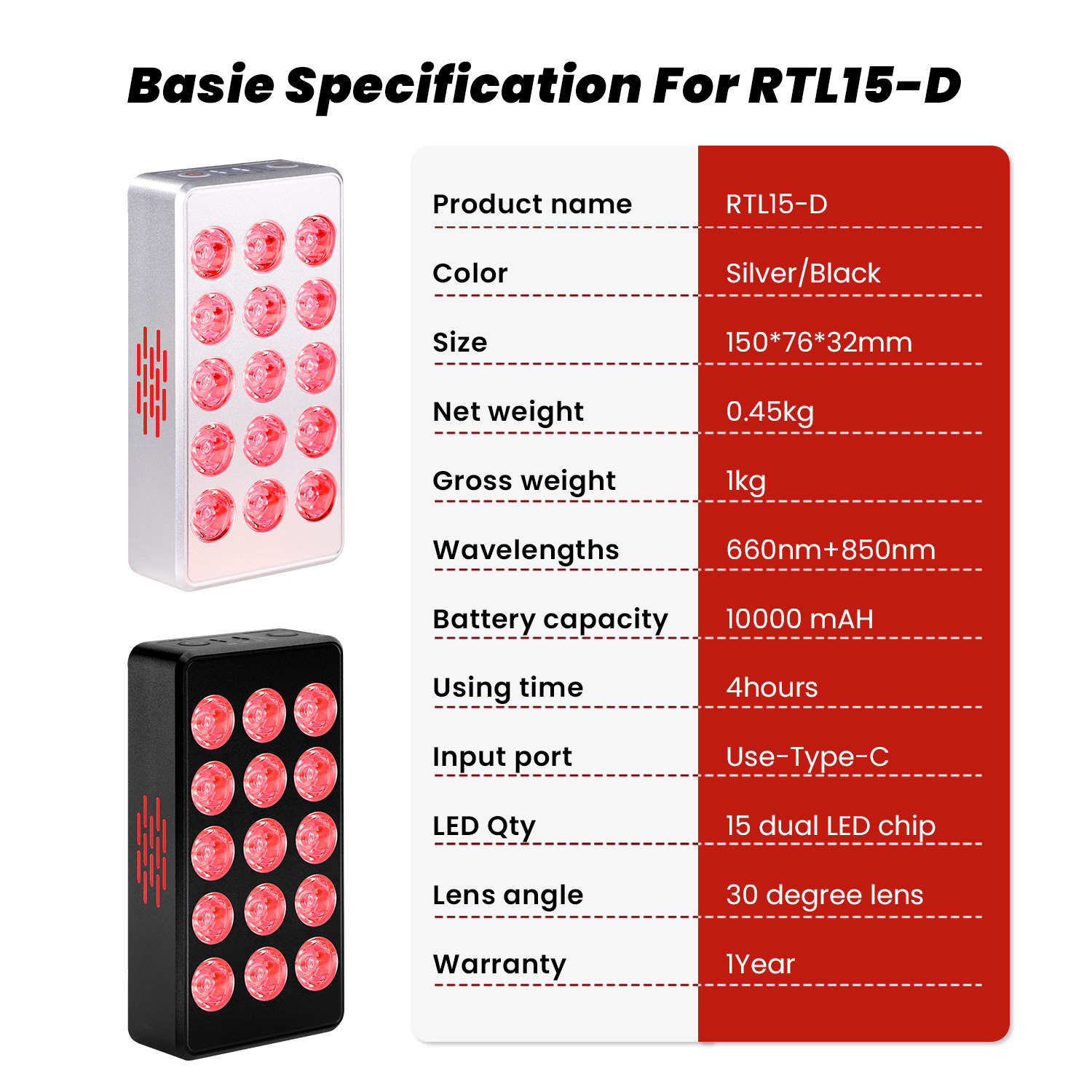 Control de APP portátil RTL15-D