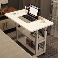 Bureau d'ordinateur en bois personnalisable avec rangement, hauteur réglable, pliable, pour chevet, apprentissage et repas, modèle Meida MD-Z01