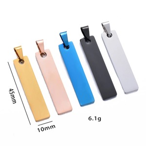 Breloques vierges rectangulaires en acier inoxydable mat néo-gothique pour estampage métallique, Sunling, unisexe, gravables, pour collier DIY, vente en gros - Product Image 3