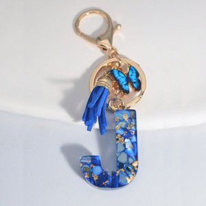 TG-2678 Porte-clés Lettre Initiale Papillon Mignon, Breloque pour Sac à Dos, Pendentif de Voiture, Cadeau pour Femmes et Filles - Product Image 6